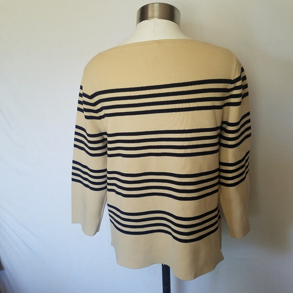J. Crew Boatneck Popover Sweater Striped Long Slee - Picture 7 of 8